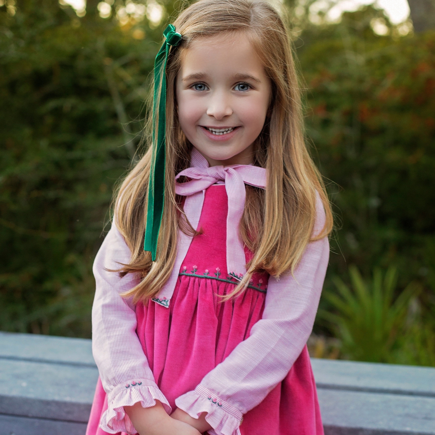 Charlotte sy Dimby classic timeless traditional smocked dresses for babies and girls handmade French style children clothing paris boutique twirling princess dress pinafore winter velvet mississipi